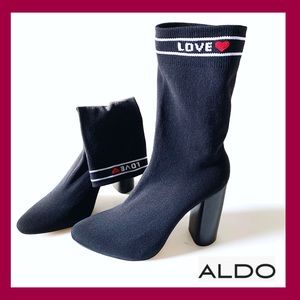 Aldo Ankle Sock-Booties in black
